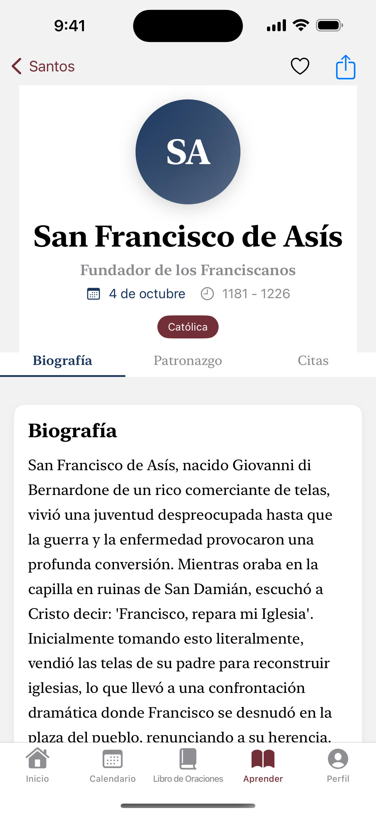 Biografía de San Francisco de Asís con detalles completos, patronazgo y día festivo